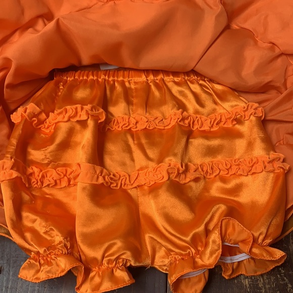 Infant 0-6 Months Unique Fashions Bright Orange Pageant Dress & Accessories NWT - Picture 6 of 6